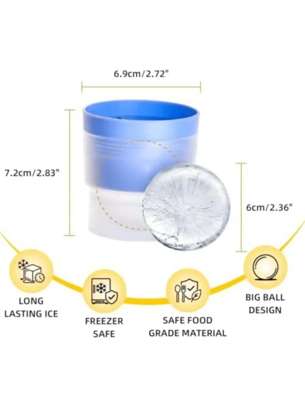 Golf Whiskey Glasses Set of 2 | Heavy Weighted Tumblers with Ice Ball Moulds